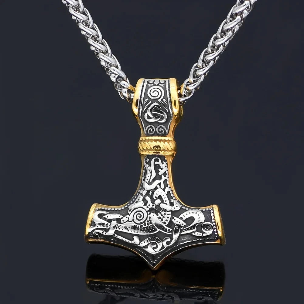 Fashion Viking style Thor hammer pendant necklace in USA