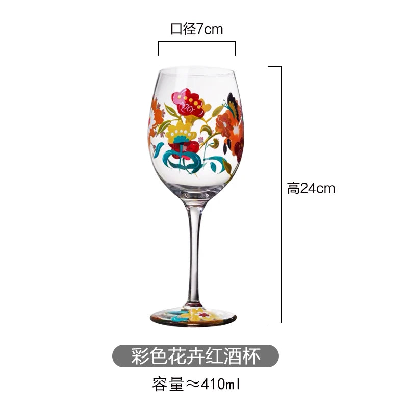 Hand Painted Wine Glass, Champagne Cup, Goblet, Crystal Cups in USA.