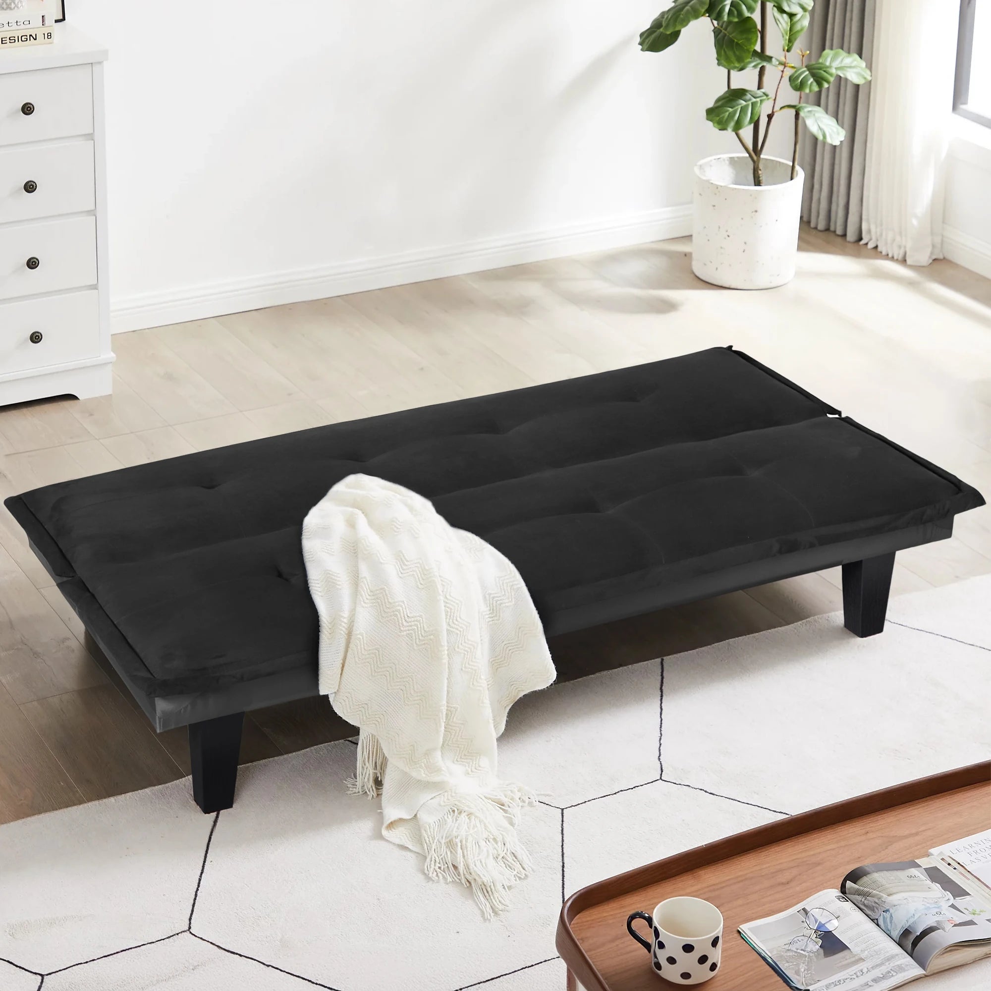 Convertible Futon Sofa Bed, Faux Suede Futon Couch IN USA.