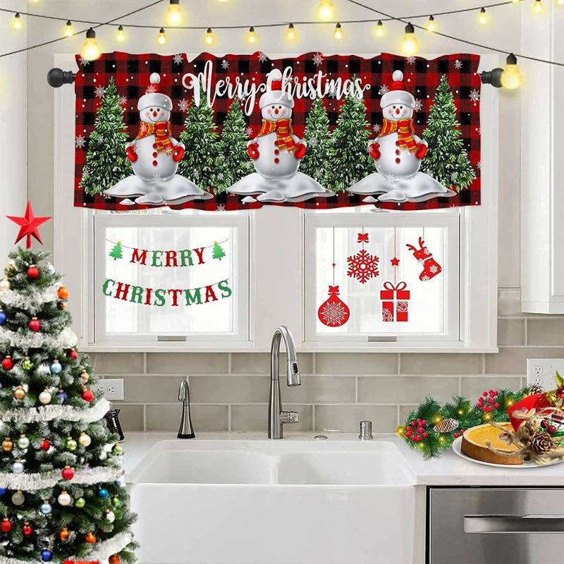 Christmas Window Curtain Christmas Valance Decoration Bedroom in USA