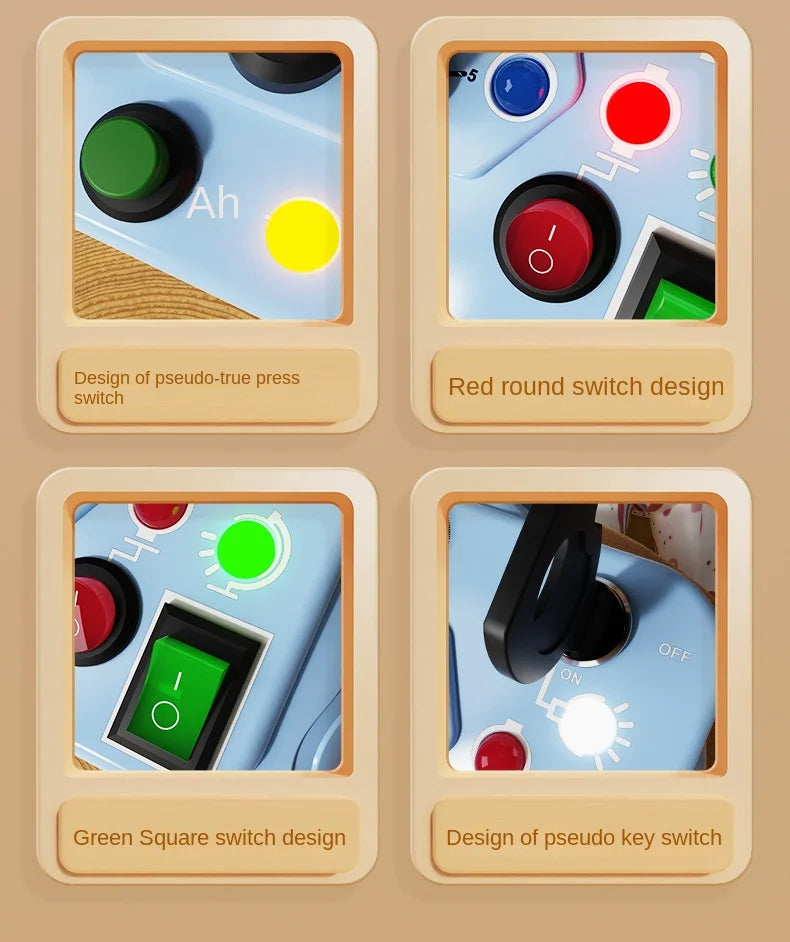 Montessori Busy Board Sensory Toys Cartoon LED Light Switch in USA