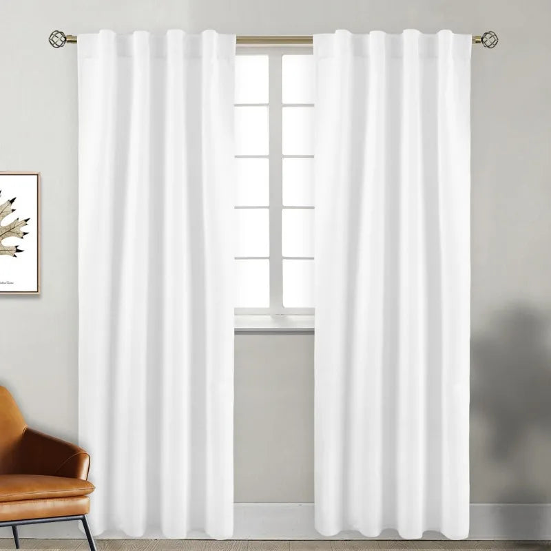 Navy Blue Elegant Blackout Curtains Rod Pocket in USA