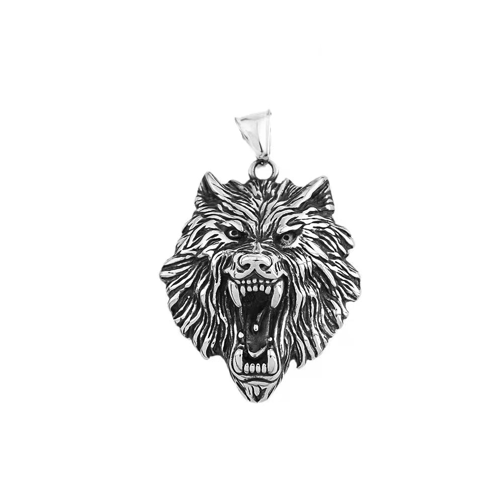 Vintage Nordic Mythology Odin Wolf Pendant Necklace in USA