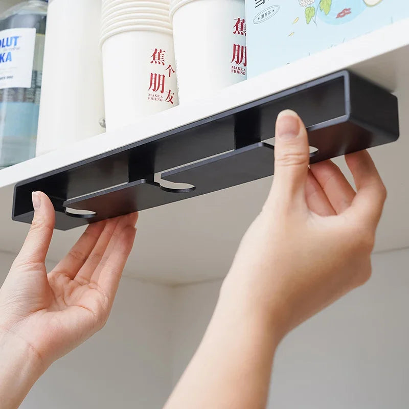 Glass Holder Hanging Wine Glass Holder Under Shelf Plastic in USA.