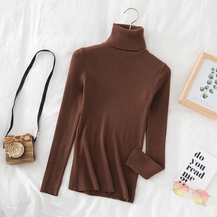 Women Spring Turtleneck Sweater Knitted Soft Pullovers cashmere in USA