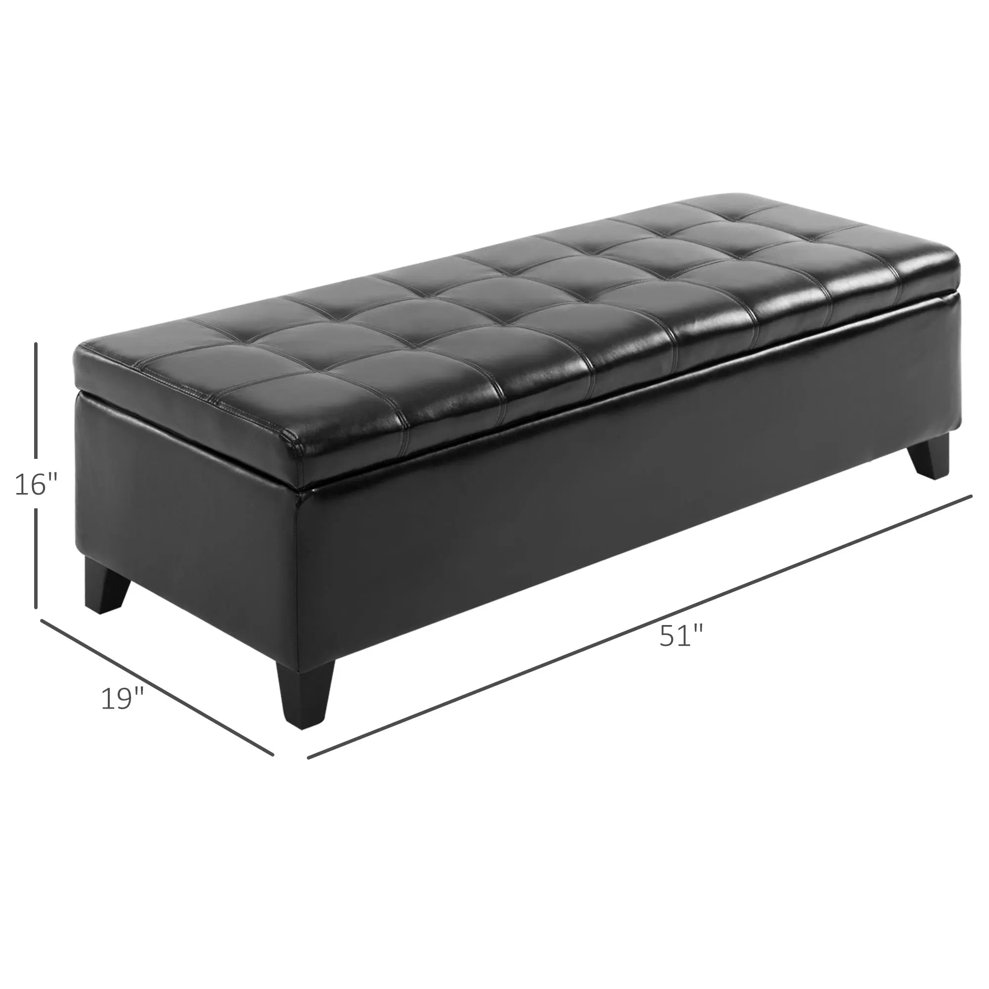 Tufted Top Storage Ottoman Bench PU Leather in USA.