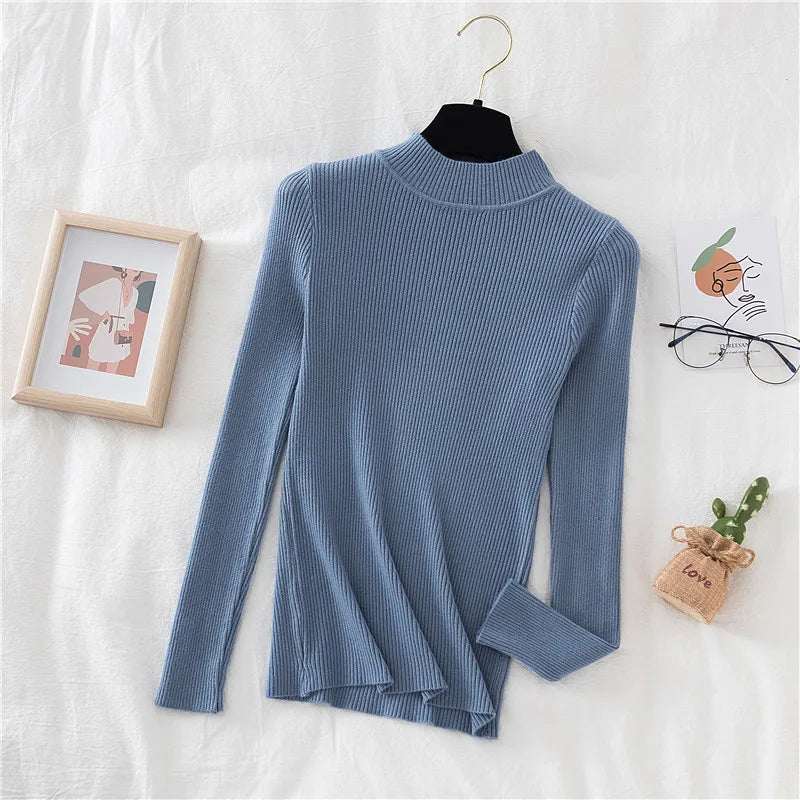 Women Spring Turtleneck Sweater Knitted Soft Pullovers cashmere in USA