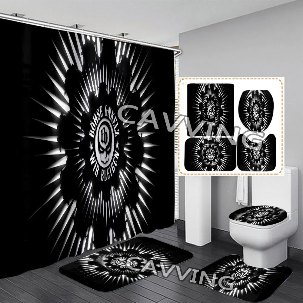 ROCK BAND 3D Shower Curtain Waterproof Bathroom Curtain in USA.