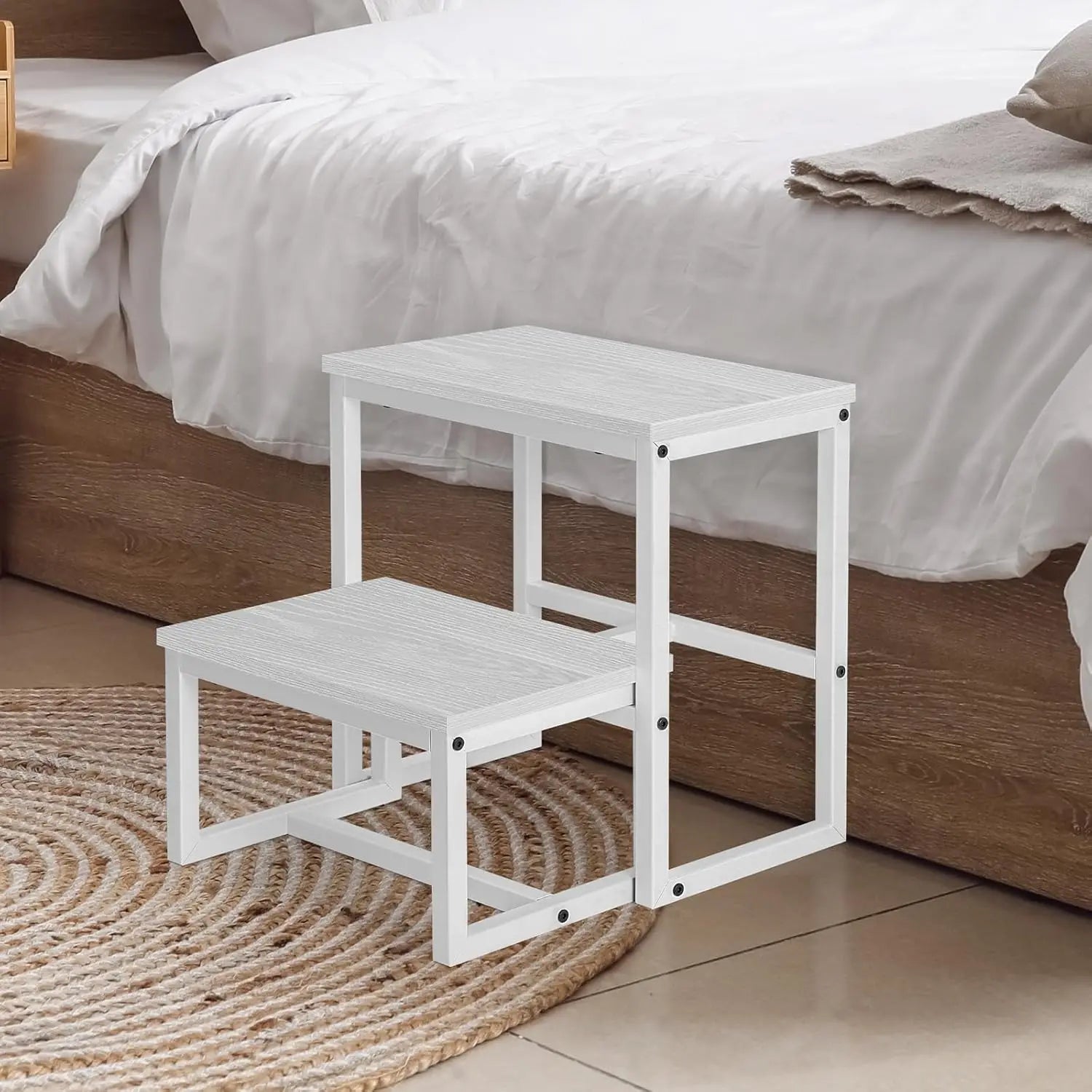 Adult child footstool, heavy-duty sturdy two-step stool,IN USA.