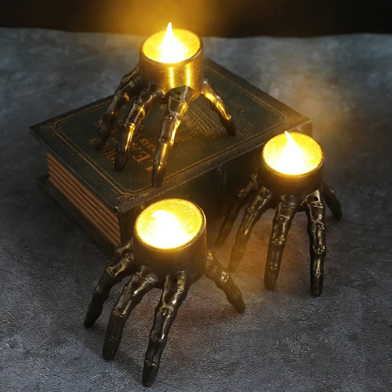 Halloween Break The Arm Skull LED Candle Lantern for Home