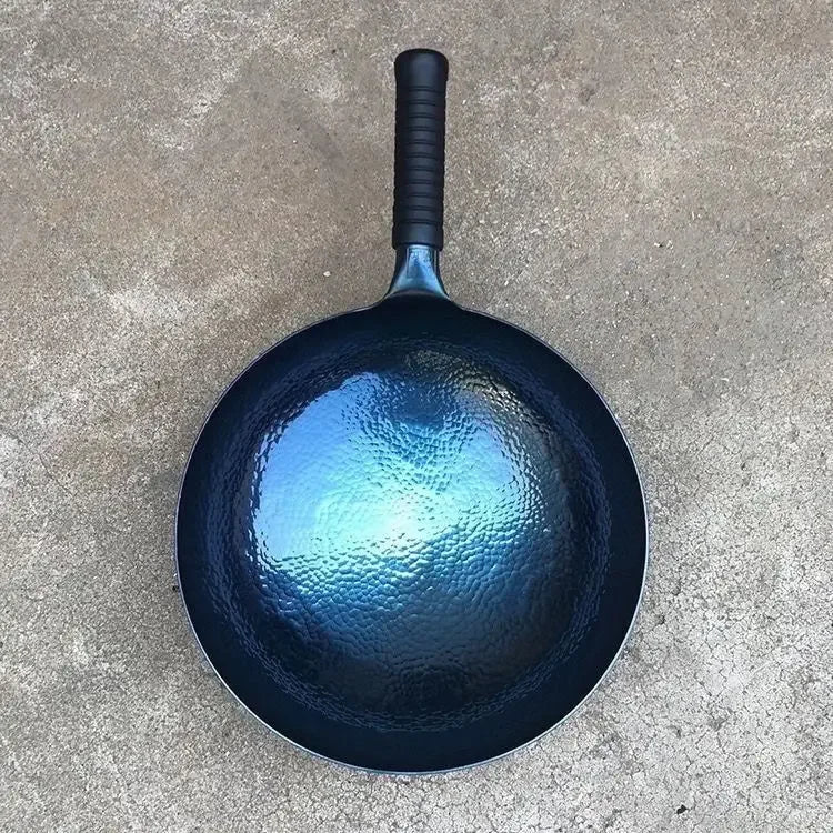 Iron Wok Pan Traditional Hammered Iron Woks Frying in USA.