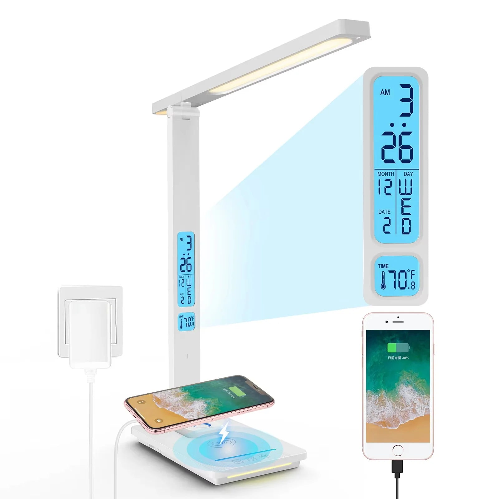 LAOPAO QI Wireless Charging LED Desk Lamp in USA.