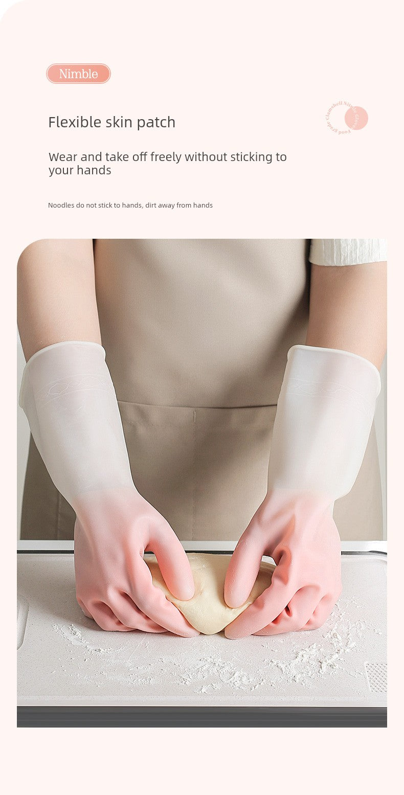 Household Kitchen Clean Abrasion Resistant Dishwashing Gloves in USA.