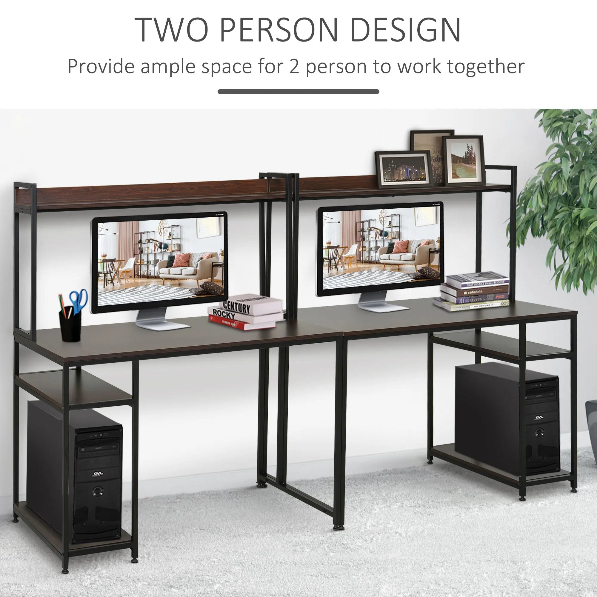 Modern MDF Computer Office Desk with Storage Shelf IN USA.