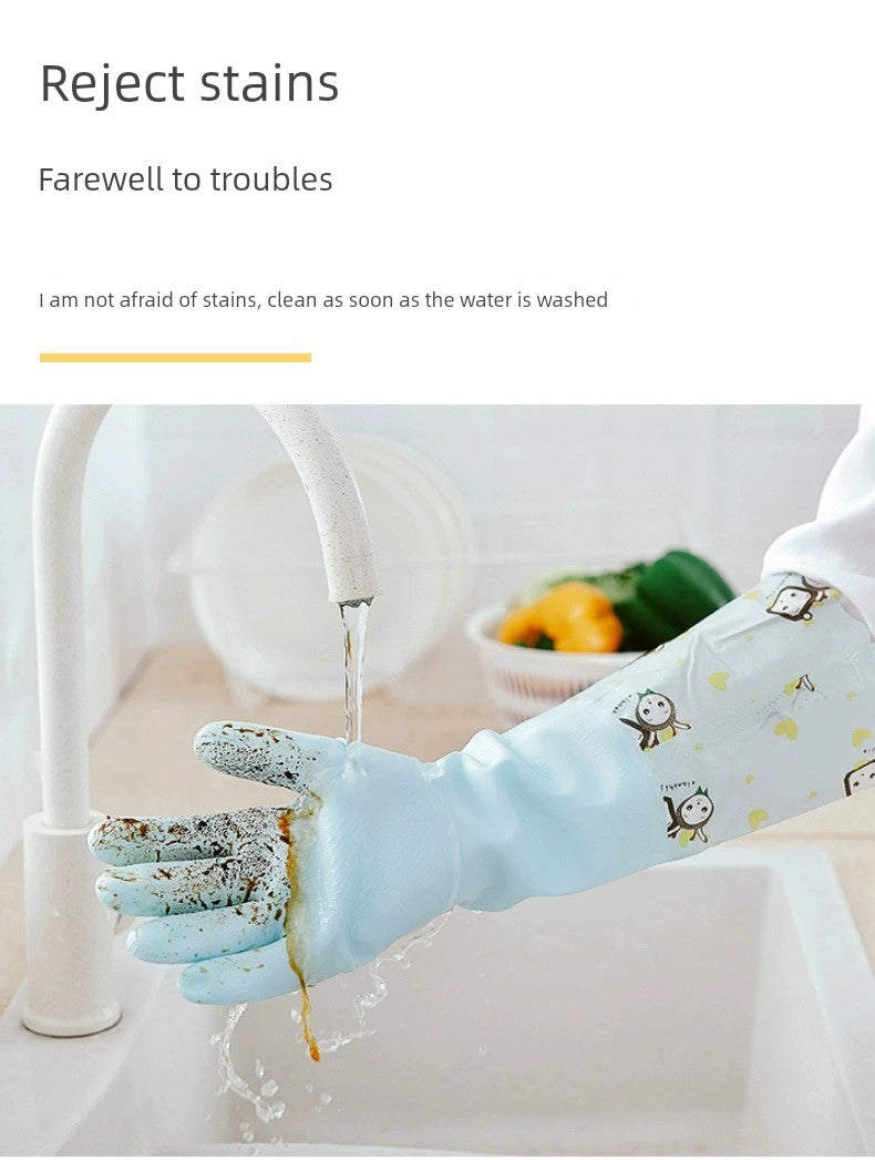 Rubber Fleece-lined Winter Durable Household Dishwashing Glove in USA.