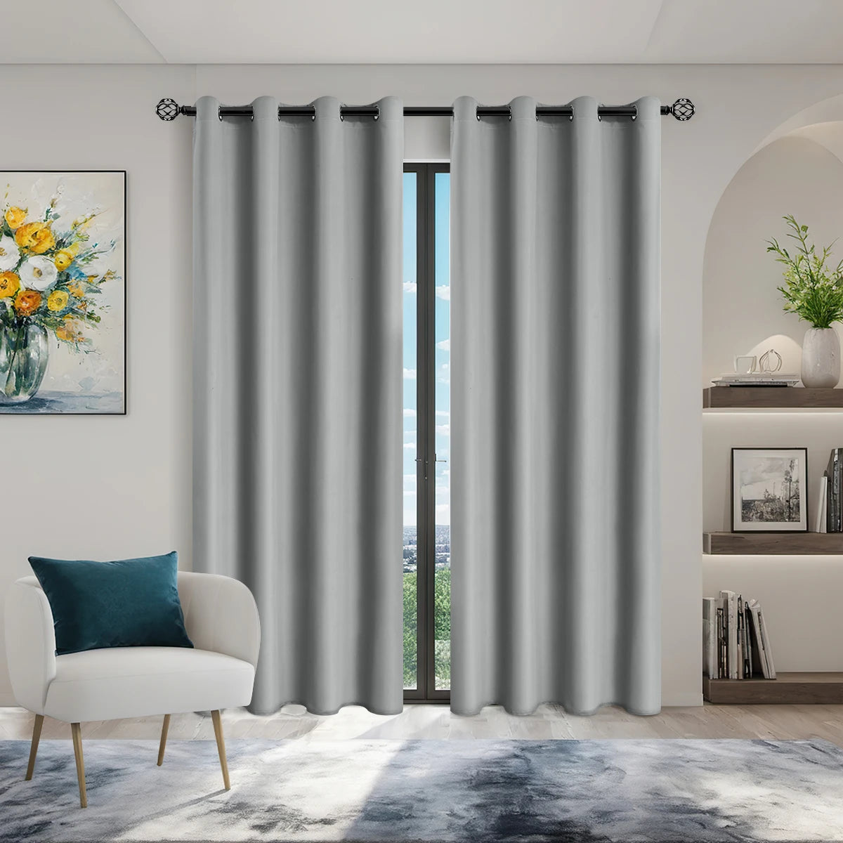 Solid color full shading sun protection Blackout curtains in USA