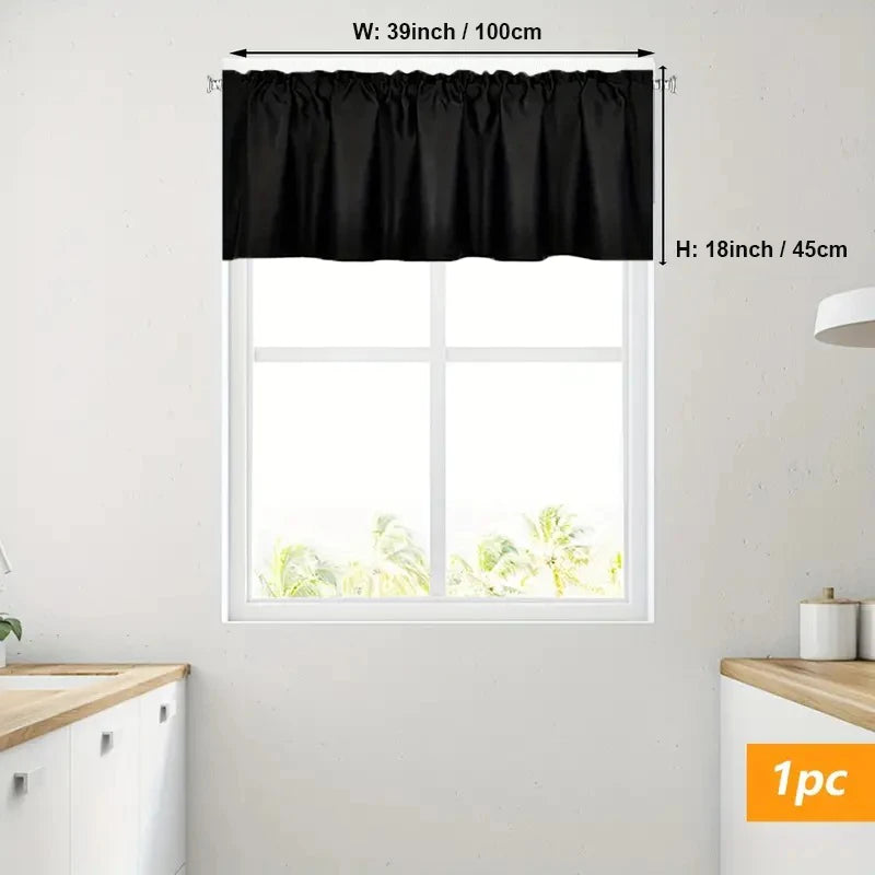 Stylish Solid Color Blackout Curtain Valance Blocks Light Enhances in USA