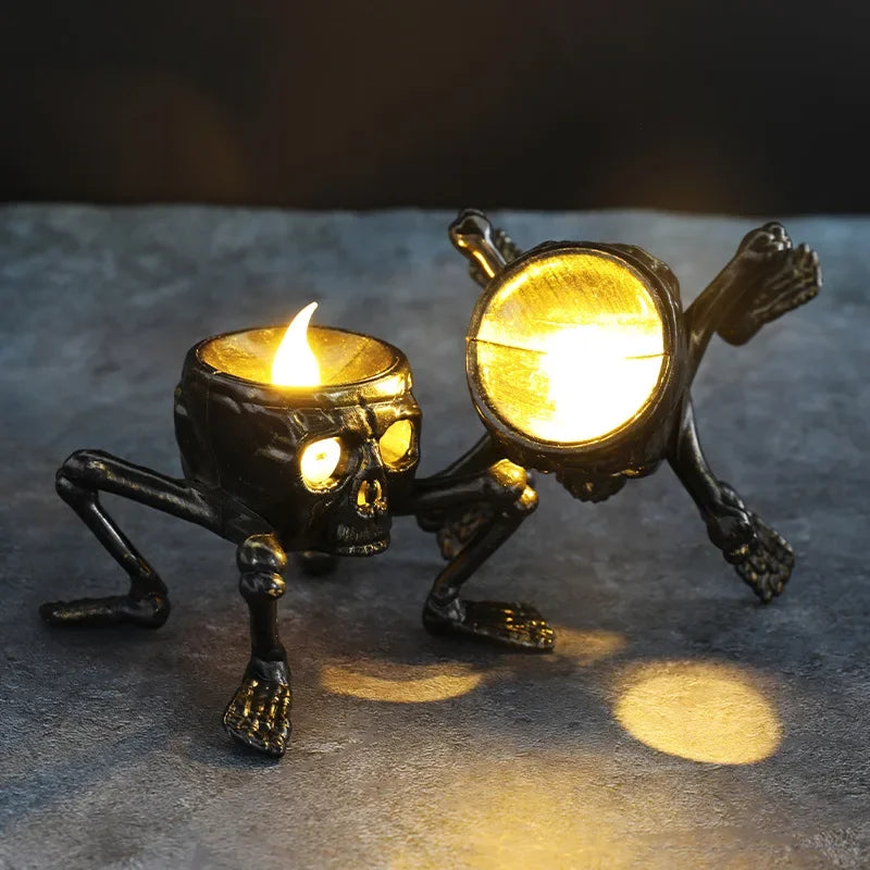 Halloween Break The Arm Skull LED Candle Lantern for Home