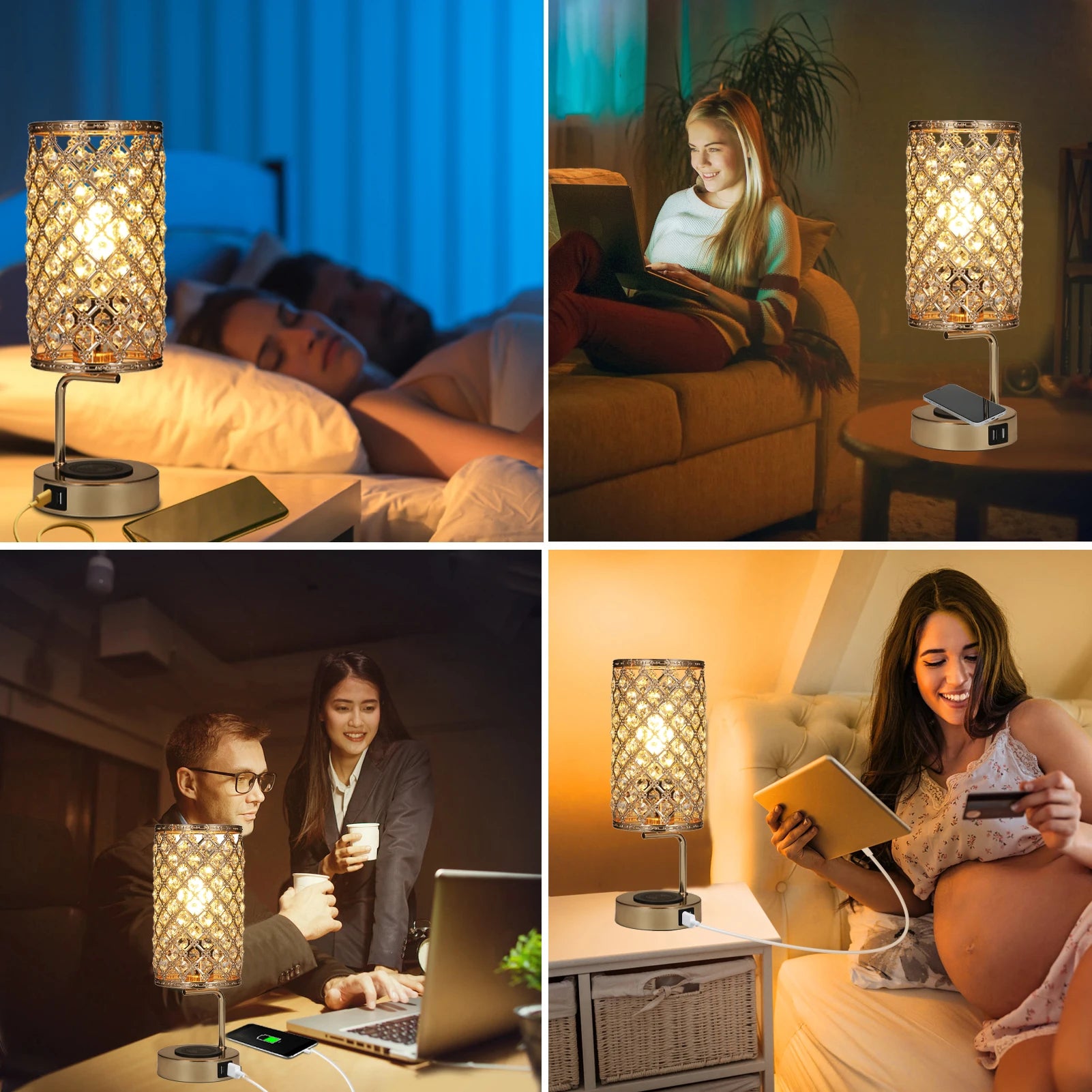 Neoglint Crystal Table Lamp Touch Control Bedside Lamp IN USA.