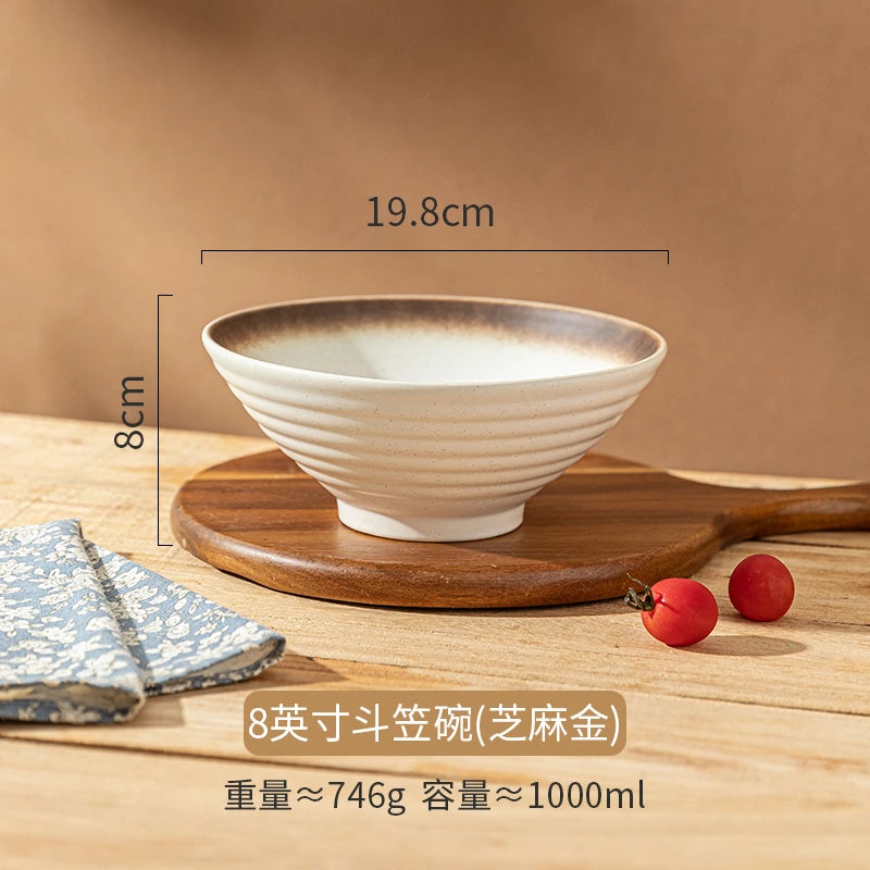 Ceramic Lamian Noodles Bowl Set Home Kitchen with Tableware in USA.