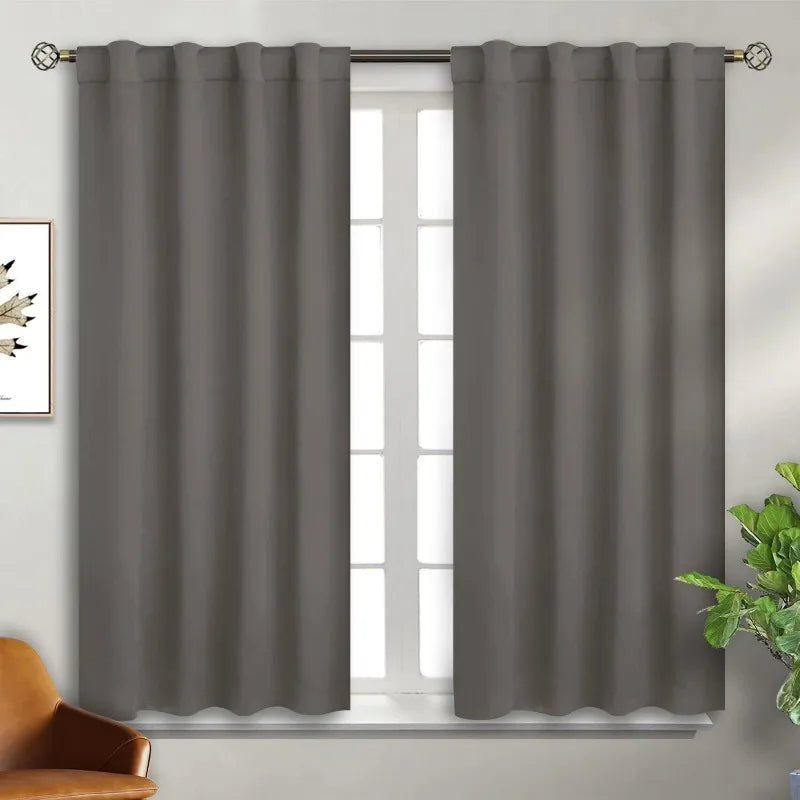 Navy Blue Elegant Blackout Curtains Rod Pocket in USA