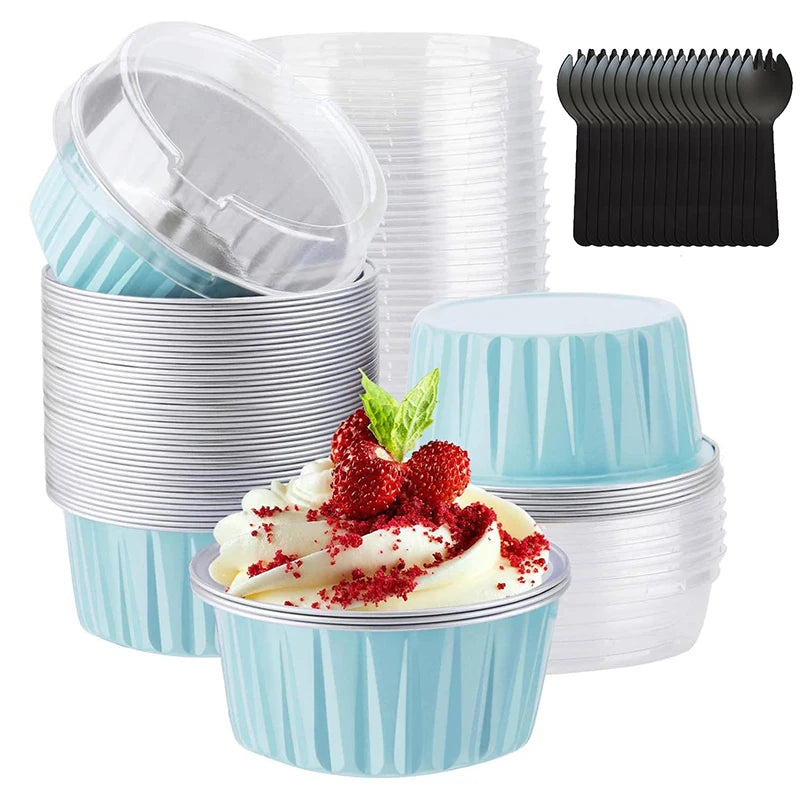 Disposable Mini Baking Cups Aluminium Foil Cake Pans in USA.