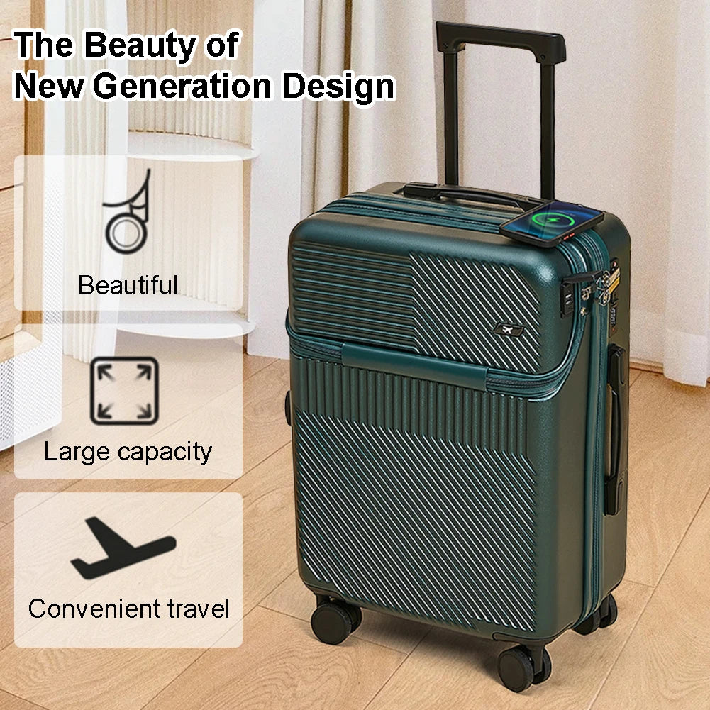 Opening Roller Trolley Case ABS Men Travel Suitcase in USA