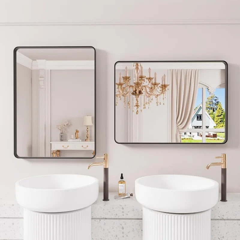 Black Bathroom Mirror, Wall Mounted Vanity Mirror in USA.