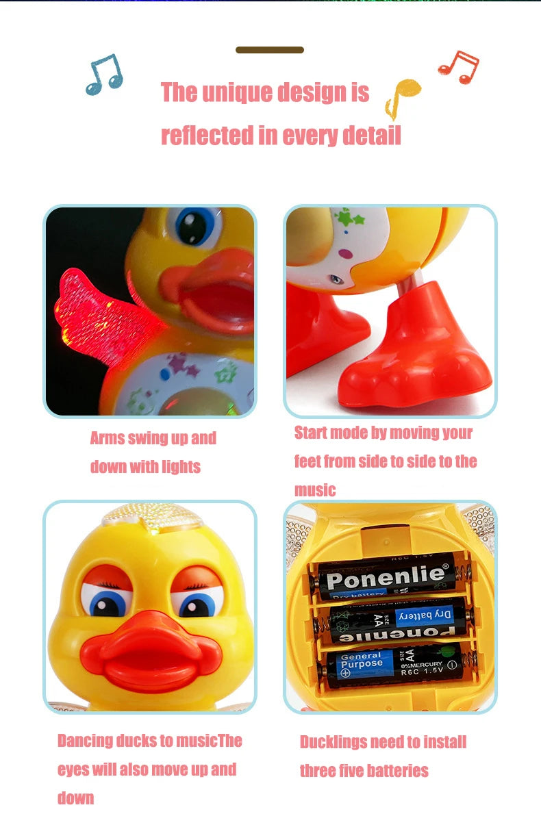 Electric Dancing Duck Funny Blink Eyes Flashing Light Shake in USA