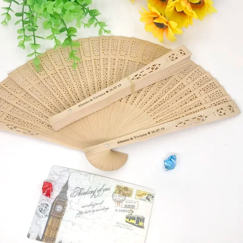 Gifts Guests Sandalwood Fan Folding Party Decoration in USA