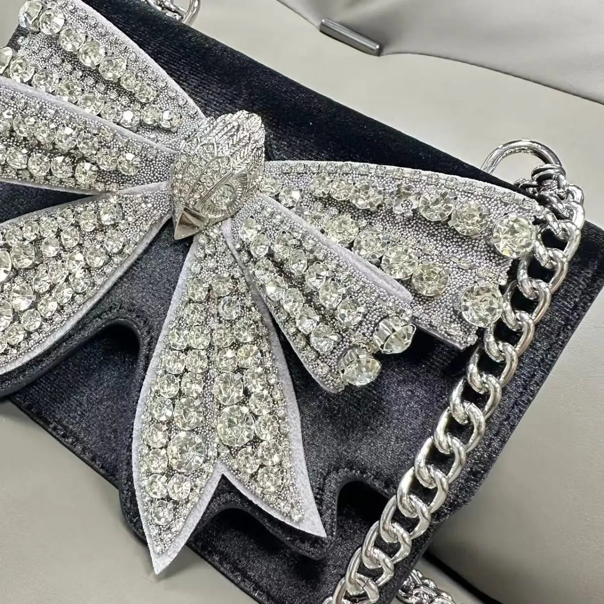 KURT GEIGER LONDON Diamond Studded Bow Bag Fashion in USA