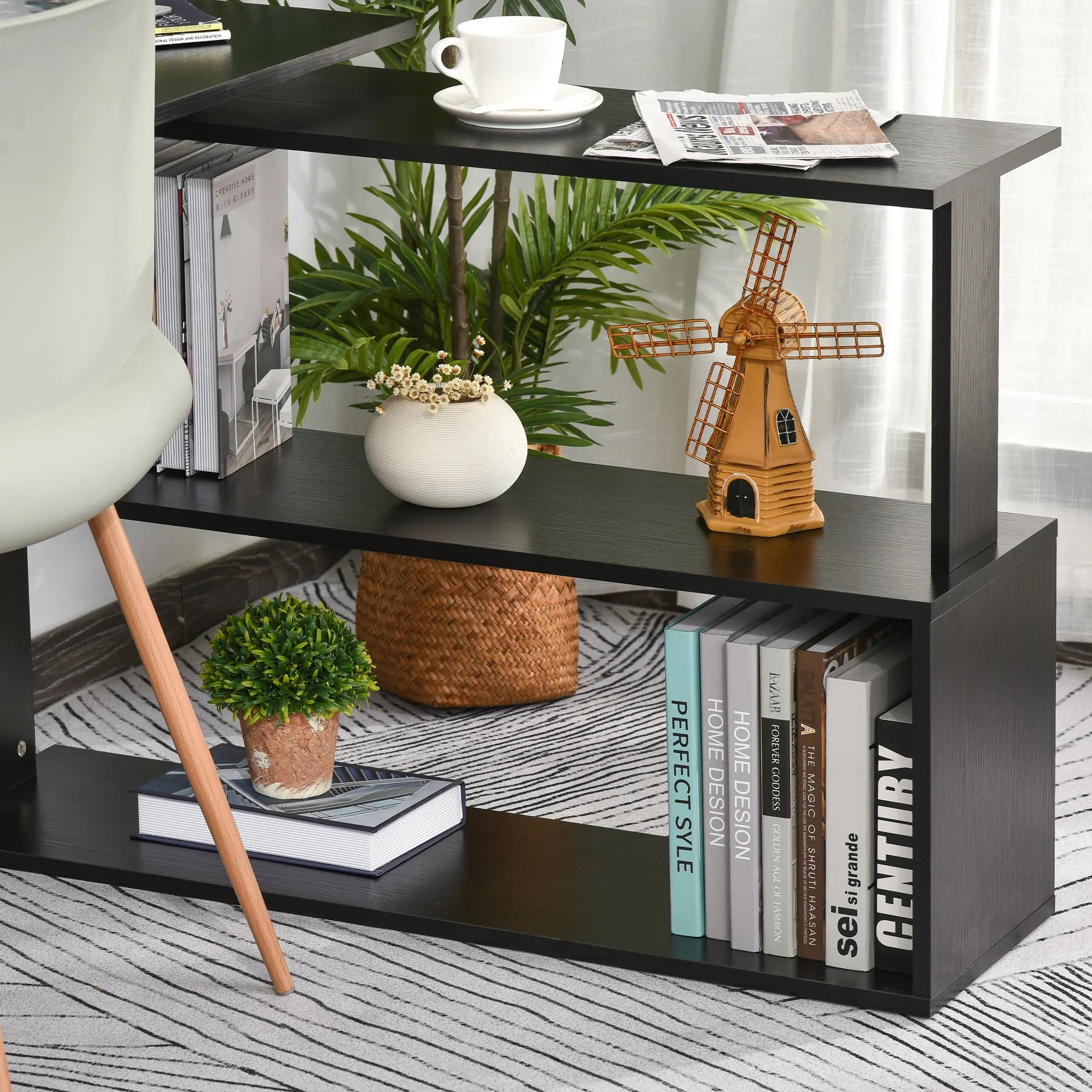 Rotating Home Office Corner Desk and Storage Shelf Combo IN USA.