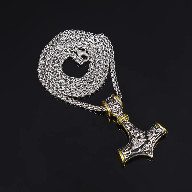 Fashion Viking style Thor hammer pendant necklace in USA