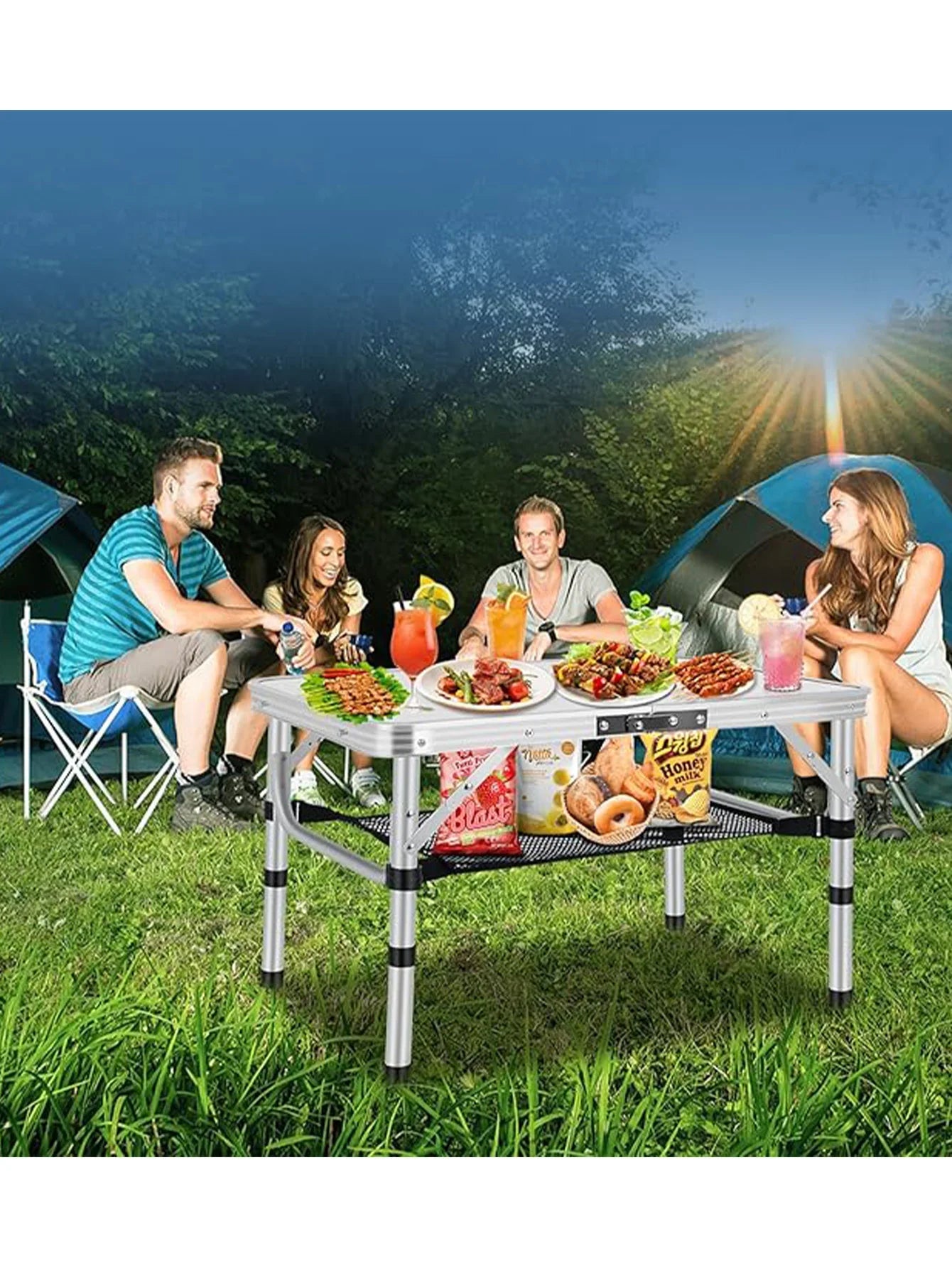 Adjustable Height Carry Handle Camping Table in USA