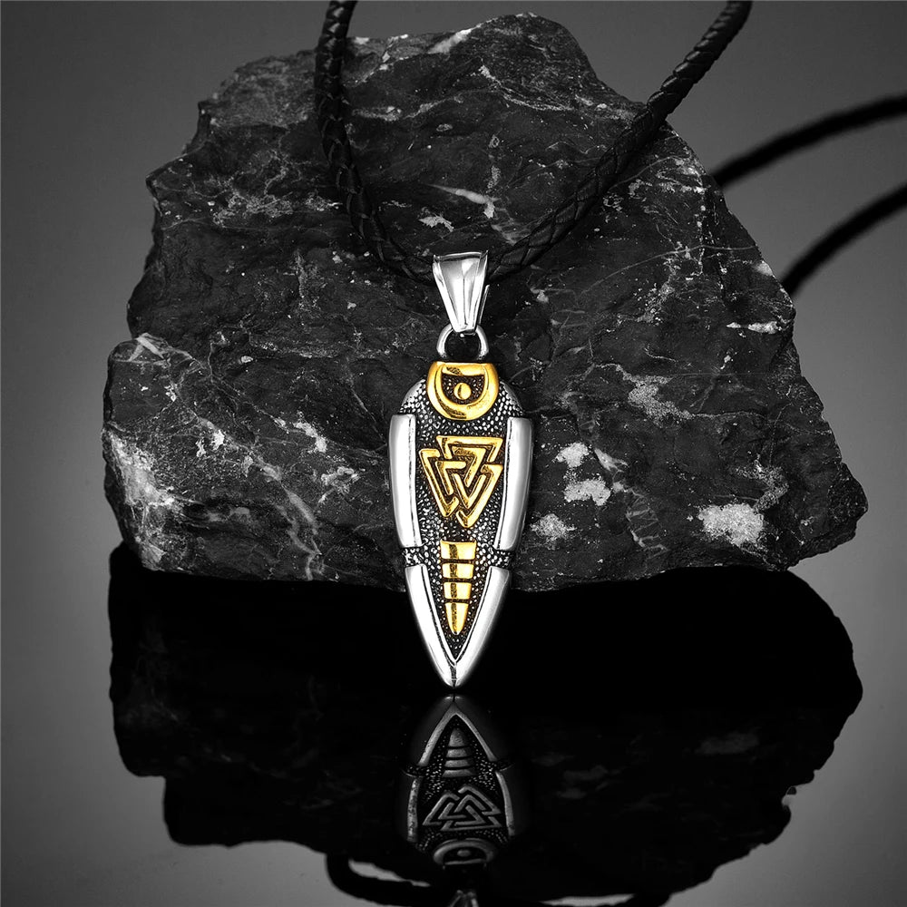 Men Stainless Steel Gungnir Pendant Viking Rune Valknut in USA