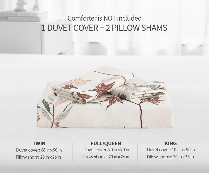 Duvet Cover, Thread Count Cotton Printed Luxury Floral Comforter