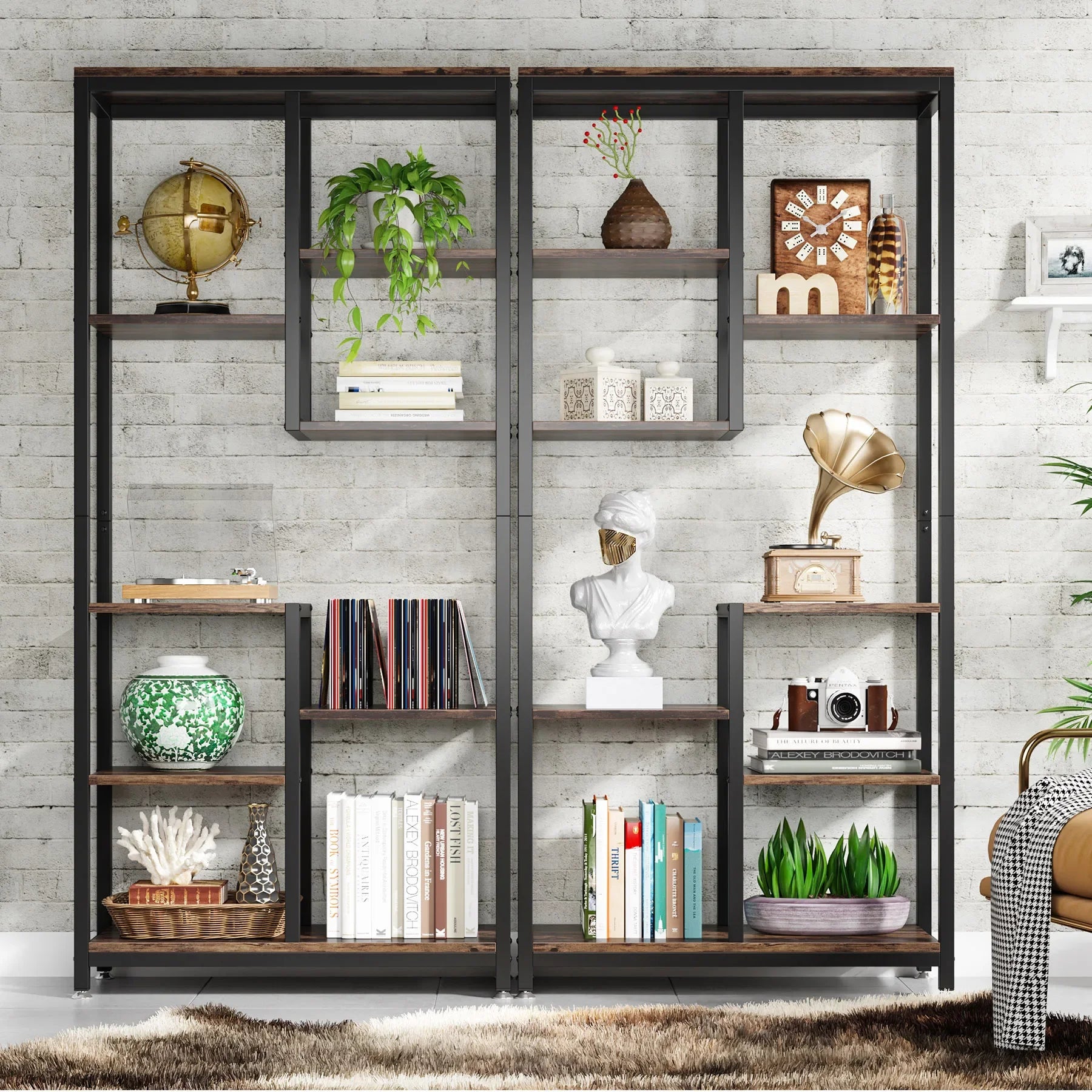 Bookshelf Bookcase, Industrial Open Bookcase Storage IN USA.