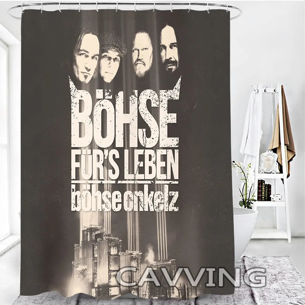 ROCK BAND 3D Shower Curtain Waterproof Bathroom Curtain in USA.