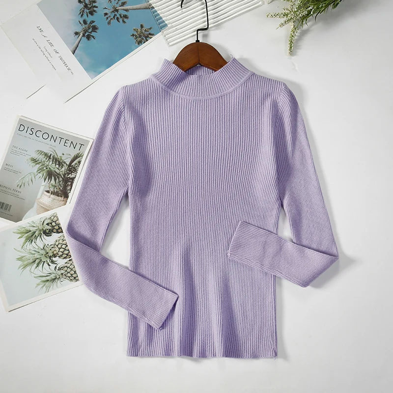 Women Spring Turtleneck Sweater Knitted Soft Pullovers cashmere in USA