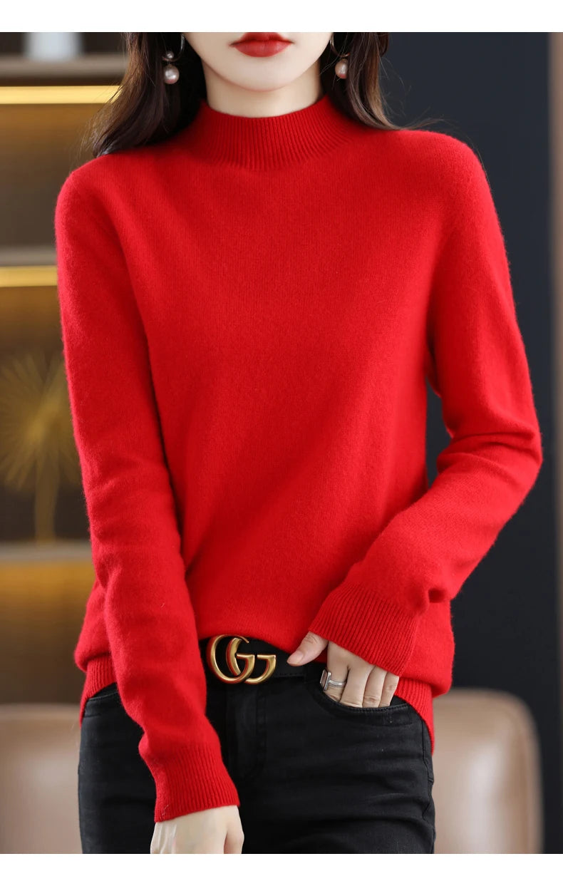 Pure Wool Half-neck Pullover In Autumn And Winter New Cashmere in USA