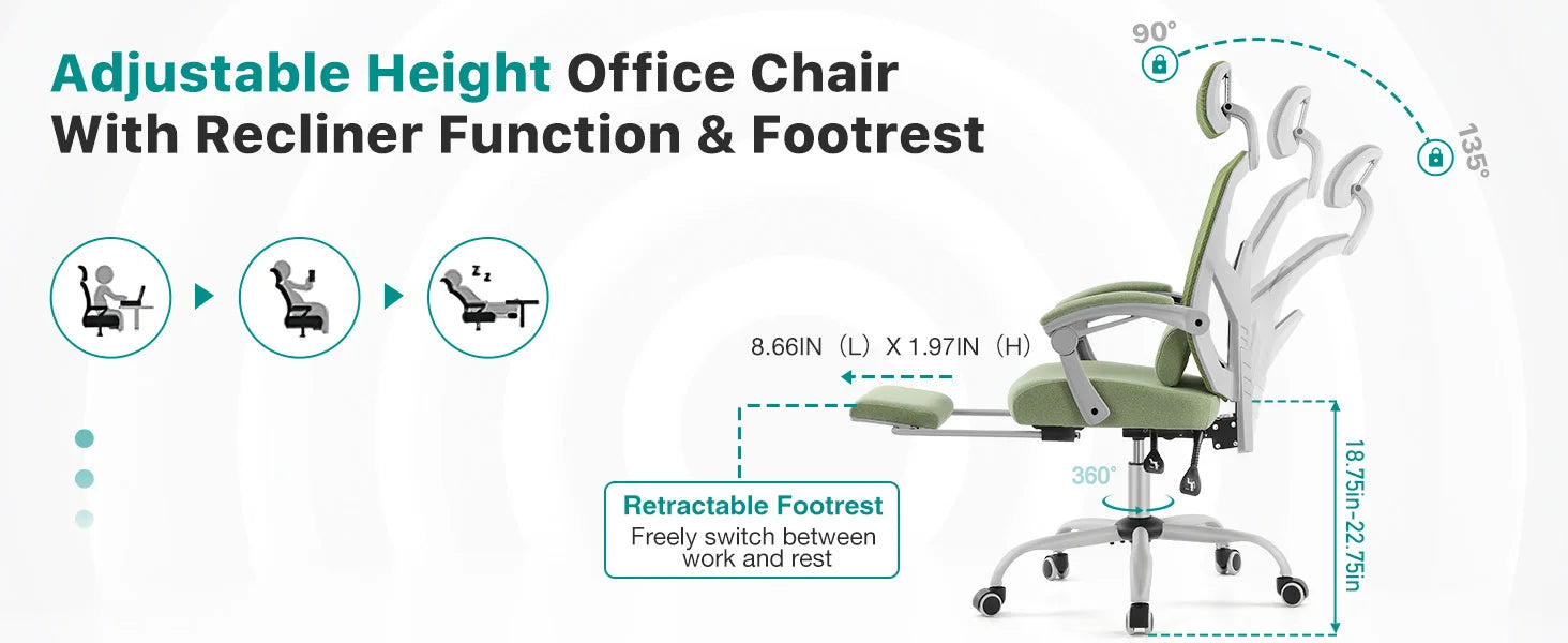 JHK Ergonomic Reclining High Back Mesh Office Chair IN USA.