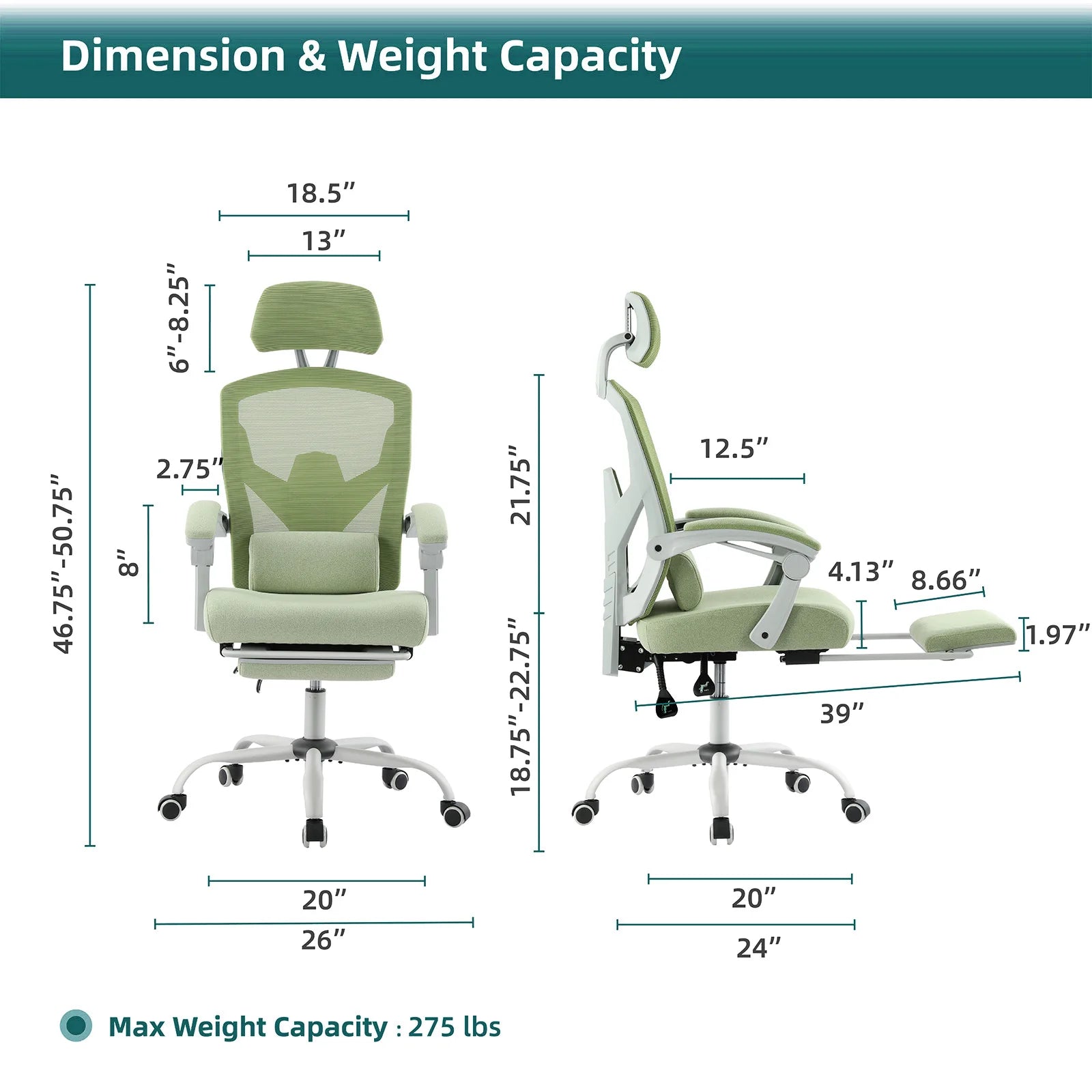 JHK Ergonomic Reclining High Back Mesh Office Chair IN USA.