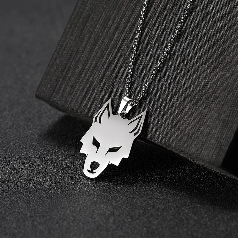 Unift Black Color Wolf Pendant Necklace Men Boy Stainless in USA