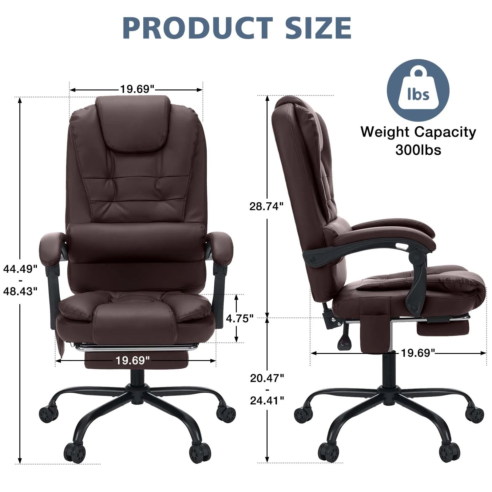 Executive Office Chair Massage High Back Leather Office Chair in USA.