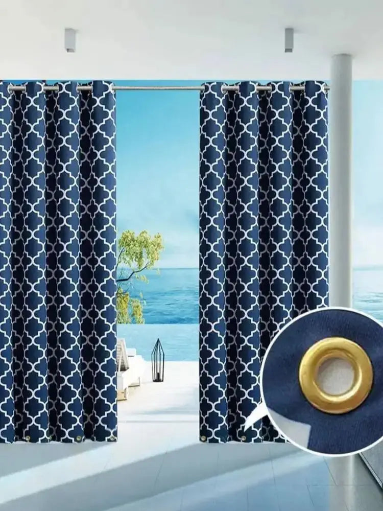 Dark Blue Outdoor Other Blackout Curtain in USA