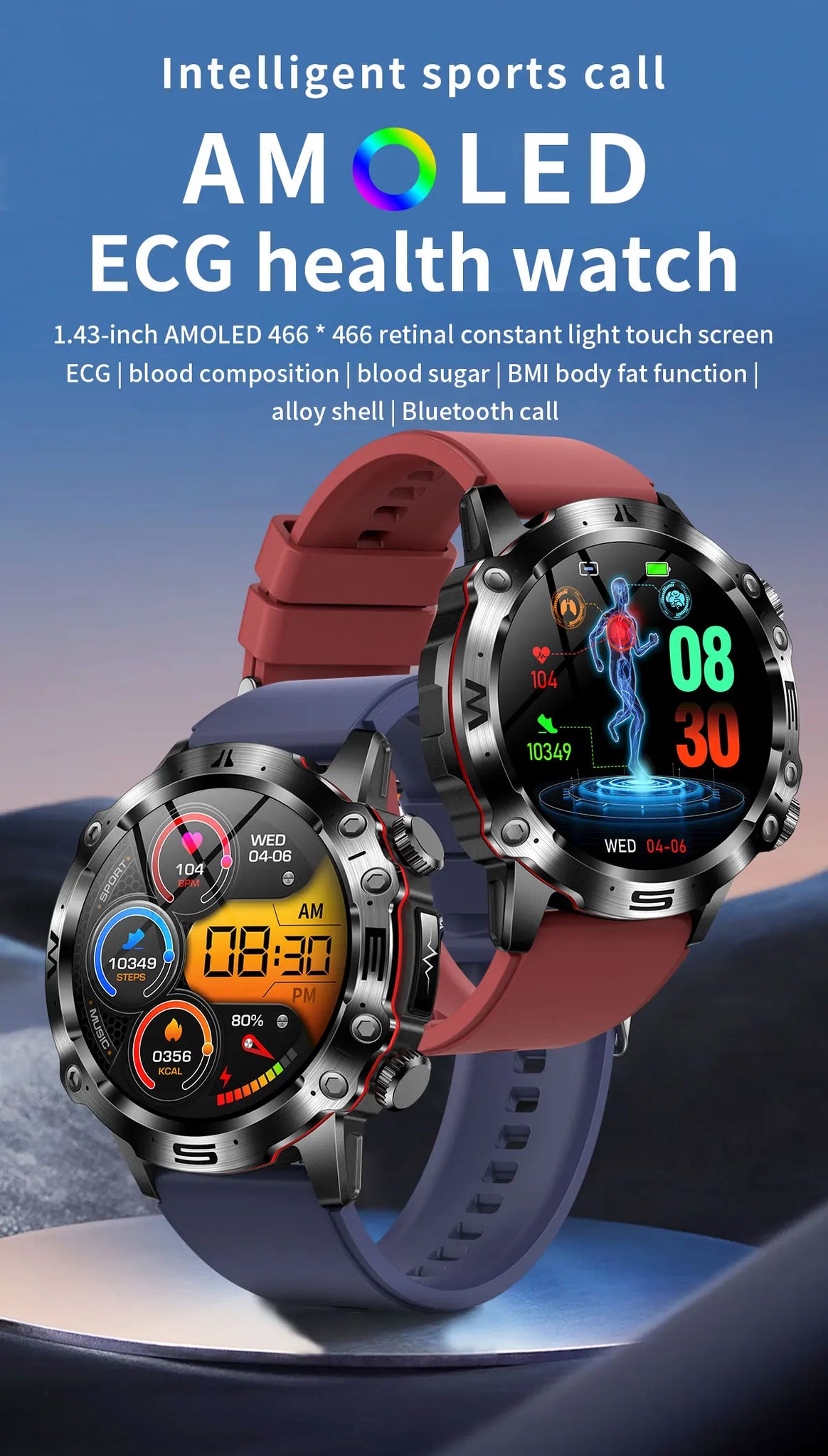 Bluetooth Call Smart Watch Men Health Blood Pressure IN USA.