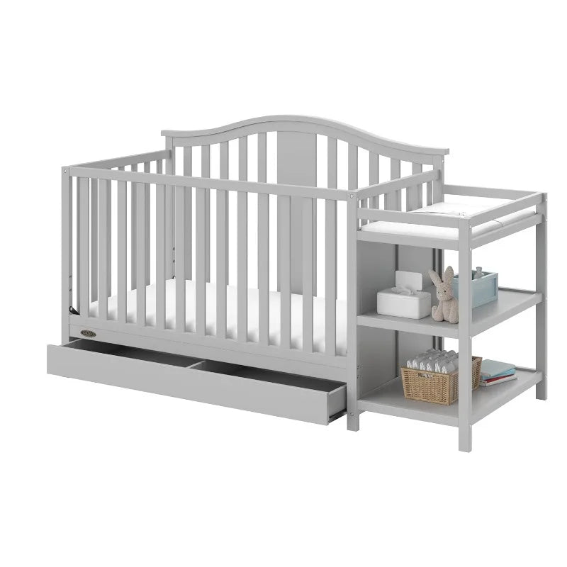 Convertible Crib Changer with Drawer (White) in USA