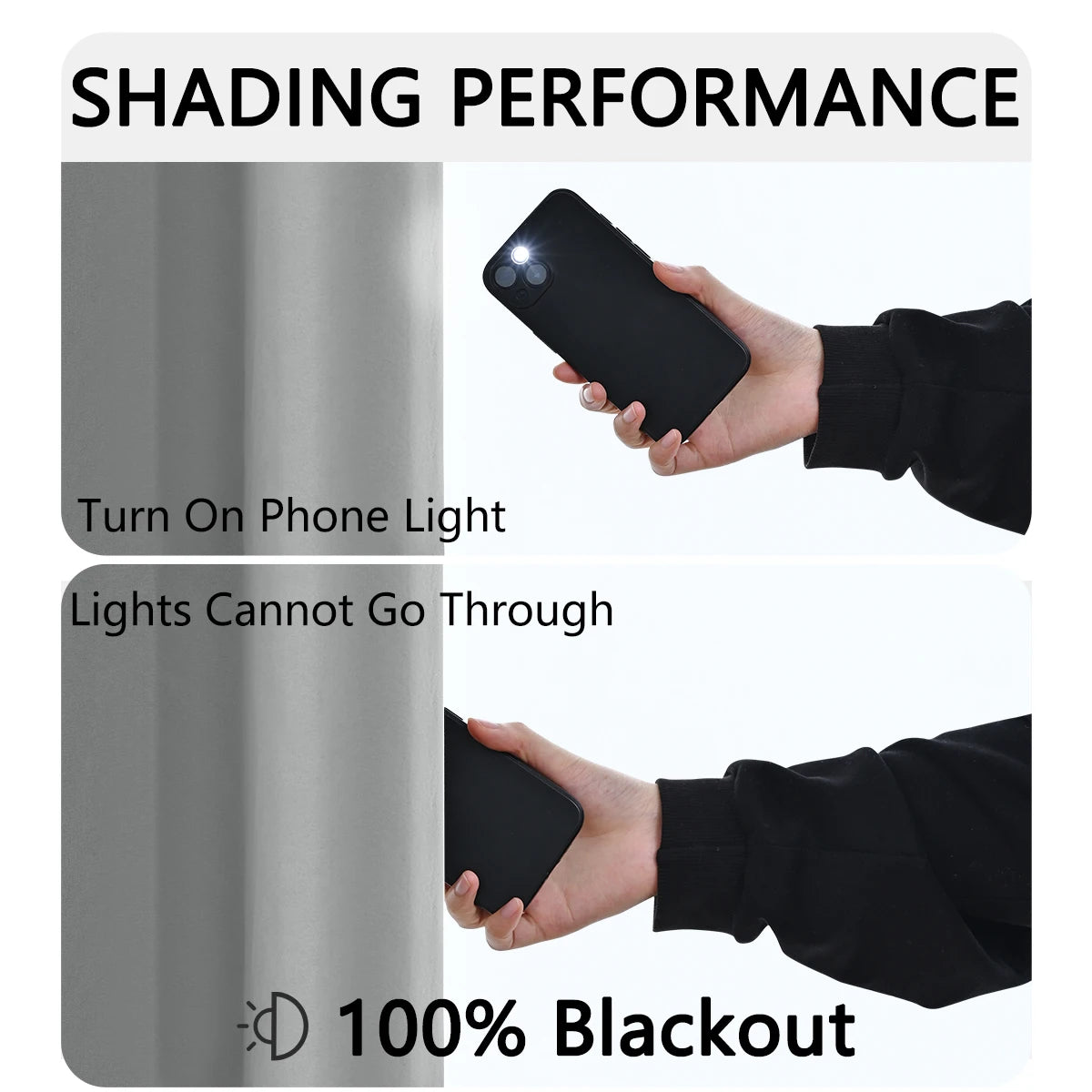 Solid color full shading sun protection Blackout curtains in USA