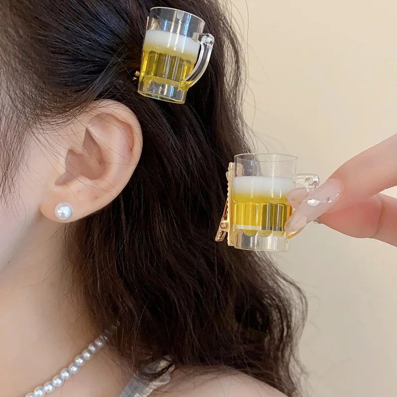 Summer Funny Beer Cup Hair Clip Women Fashion in USA