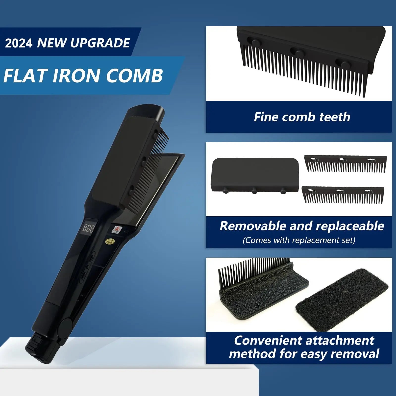 Comb Attachment Clip Flat Iron Hair Straightener Comb in USA